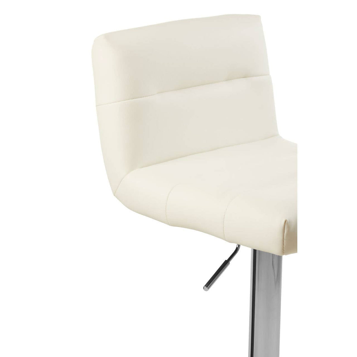 White Seat Bar Stool With Chrome Base