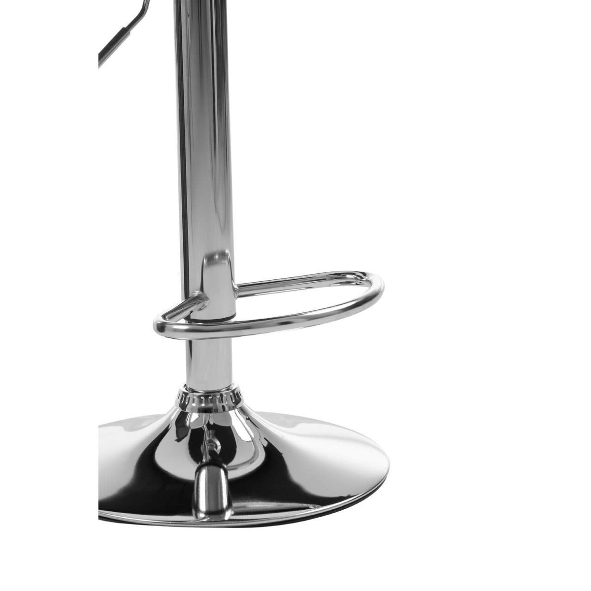 White Seat Bar Stool With Chrome Base
