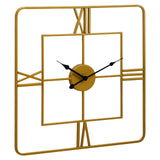 Gold Finish Rounded Square Roman Numerals Wall Clock - 50 x 50cm