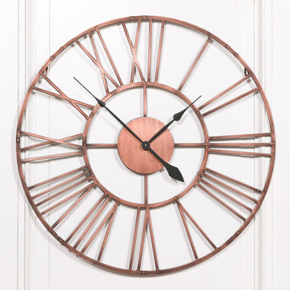 Vintage Copper Effect 92cm Wall Clock