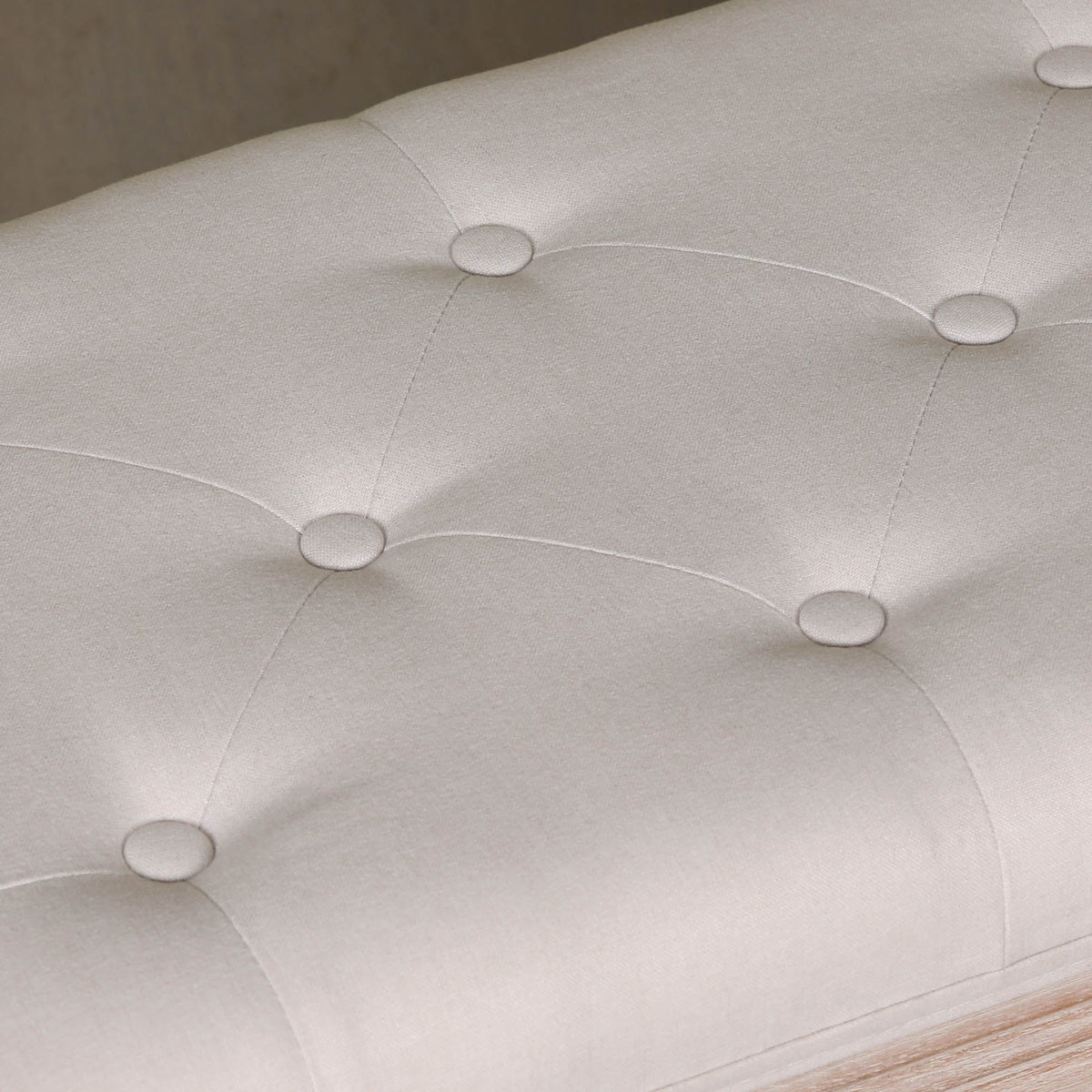Light Wooden Louis Upholstered Bench