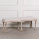 Light Wooden Louis Upholstered Bench