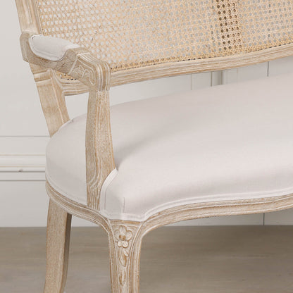 Wooden Louis Upholstered 2 Seater Settee