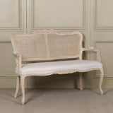Wooden Louis Upholstered 2 Seater Settee