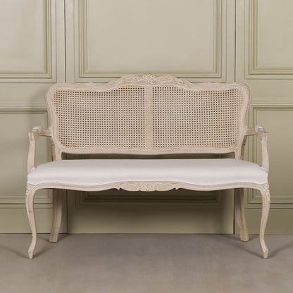 Wooden Louis Upholstered 2 Seater Settee