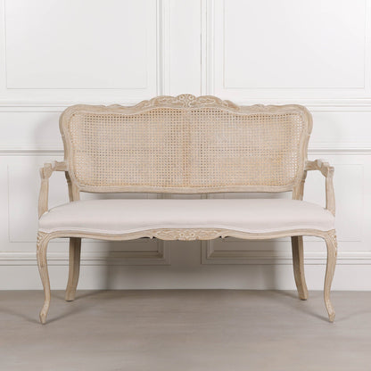 Wooden Louis Upholstered 2 Seater Settee